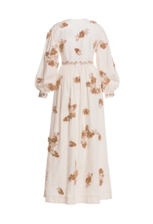 AGUA Bohemian Floral Embroidered Long Sleeve Maxi
