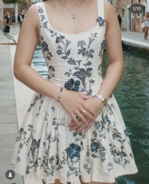 AGUA Dark Floral Corset Style Mini Dress
